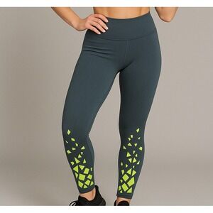 Fabletics Leggings Womens 24 Blue Seamless Ribbed High Waist Gym $59